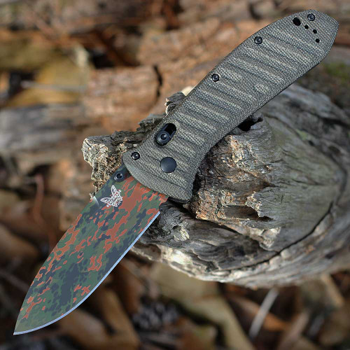 Benchmade Presidio II 570CAMO-2601 3.72" S30V drop point, OD Green Micarta handle