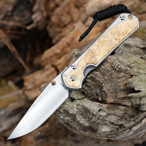 Chris Reeve Small Sebenza 31 S31-1628 2.99" polished MagnaCut blade, Box Elder inlay