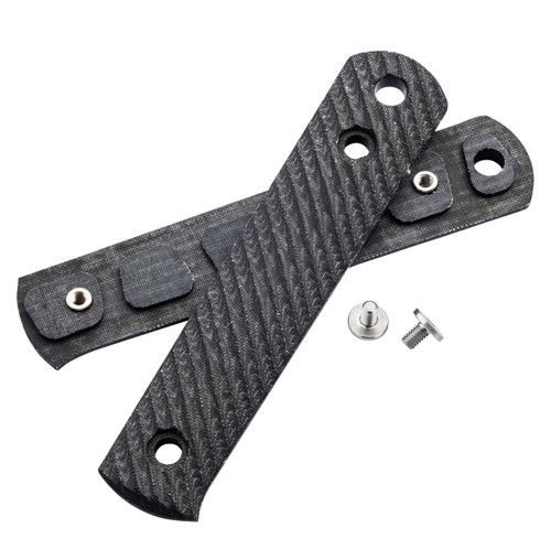 Boker BFF Packlite Handle Scales 190684 Black & White Linen Micarta Rope