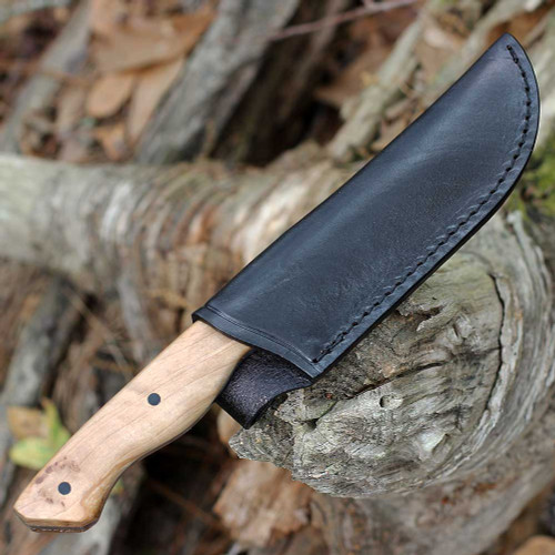 Boker Plus Overnighter 02BP0025 Black Leather Belt Loop Sheath Fixed Blade Carry