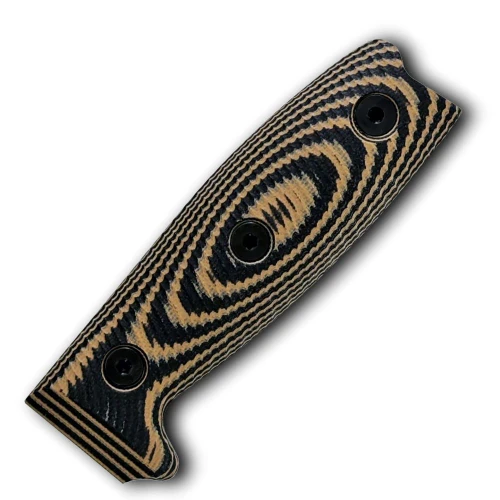 The ESEE 3 Replacement Handle (ESEE3-3D-005) shown with its 3D-contoured coyote and black G-10 scales, designed as a precision-fit upgrade or replacement for the ESEE-3 platform.
