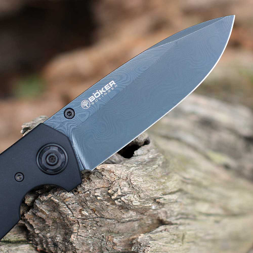 Chad Nichols Tread pattern Damascus blade on Boker Z28-Damast Shadow.