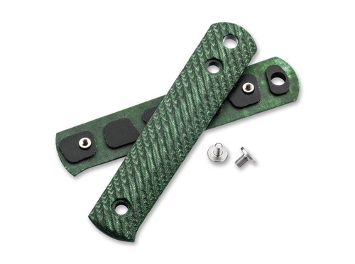 Boker BFF Packlite Handle Scales in Bottle Green Linen Micarta 190683.