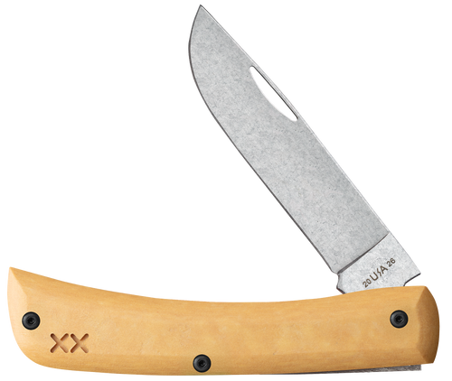 Front view of Case Sod Buster Jr knife with Richlite handle and stonewash blade