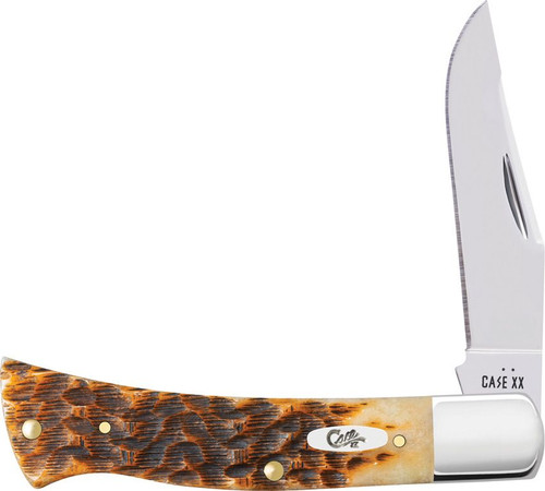 Case Axe Handle 10799 — Peach Seed Jig Amber Bone, Slip Joint, 3.05 in. Tru-Sharp blade, BR61135 SS