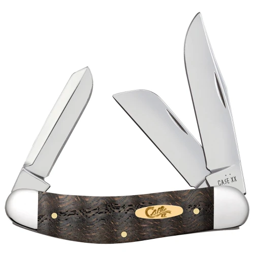 Front View: Case Sowbelly knife open three blade configuration Tru-Sharp stainless