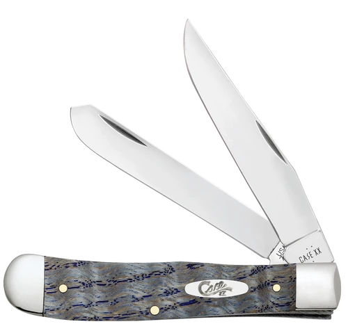 Front View: Case Trapper knife open clip and spey blades Tru-Sharp stainless