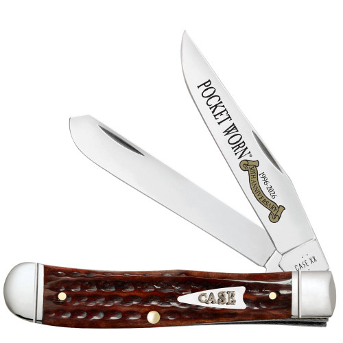 Case 55231 Mini Trapper | Pocket Worn Mahogany Bone | Knifeworks