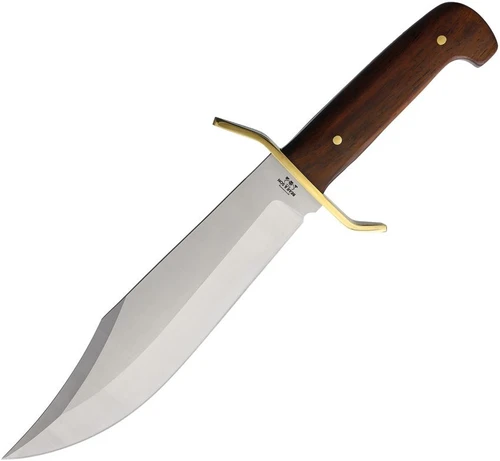 Bear and Son Gold Rush Bowie BCCB0034, 7.375 inch Sandvik 12C27 satin blade, cocobolo handle, brass guard
