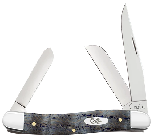 Case 7318 SS Medium Stockman all three blades open — clip, sheepfoot, spey — mirror polished Tru-Sharp