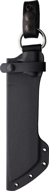 TOPS Lil Chete 250th Anniversary black Kydex sheath with leather dangler, belt and pack carry