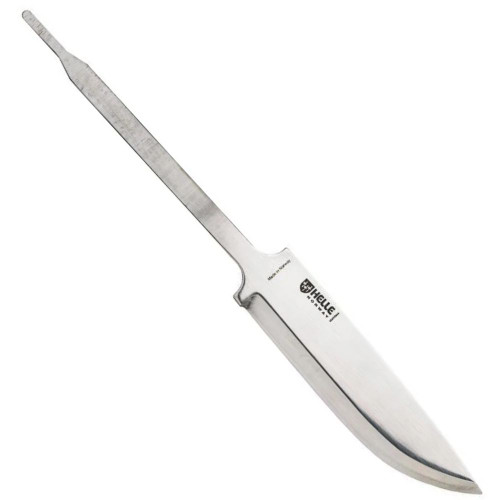 Helle Blade #310 HE310 — H3LS triple laminated stainless knife blank with Scandi grind, Gaupe pattern, satin finish, made in Norway