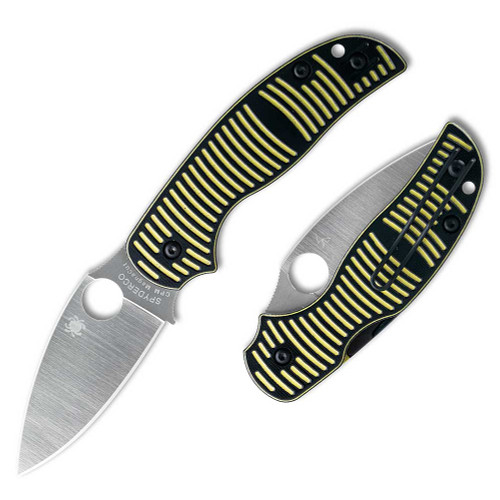 Spyderco Sage 5 Salt C123GPBKYLMC CPM MagnaCut Satin Full Flat Drop Point Blade Open Detail View