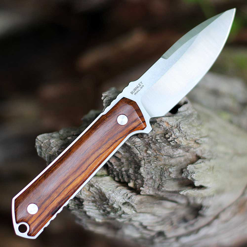 Boker Germany Kiboku 120574 Desert Ironwood handle — unique grain and figure, warm brown tones, screw-fastened interchangeable scales