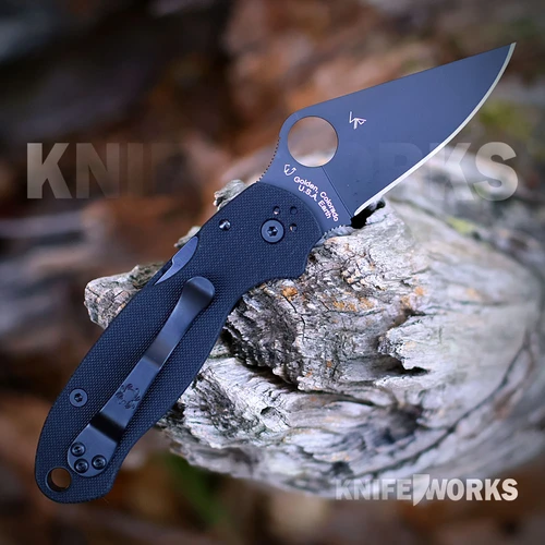 Spyderco Para 3 C223GPBK with black DLC CPM S45VN plain edge blade and black G-10 handle