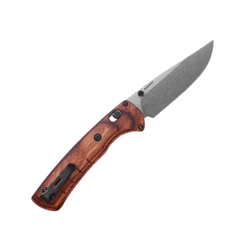 Benchmade SlipRidge 15090 CPM MagnaCut Satin Modified Clip-Point Blade Open Detail View