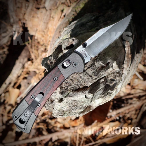 Buck 112 Crossbar Elite 0112BRS18-B MagnaCut Satin Clip Point Blade Open Detail View