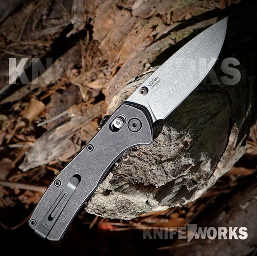 Buck Range Trail Worn Elite 0791BKS2 MagnaCut Stonewashed Drop Point Blade Open Detail View