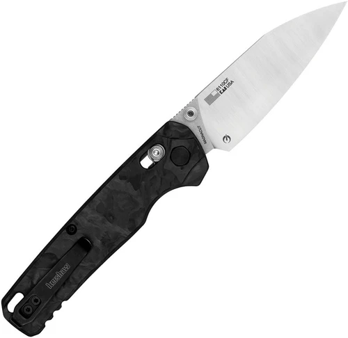 Kershaw Bel Air XL Carbon Fiber 6110CF CPM MagnaCut Two-Tone Reverse Tanto Blade Open Detail View