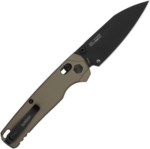 Kershaw Bel Air XL FDE 6110FDE CPM M4 Black PVD Reverse Tanto Blade Open Detail View
