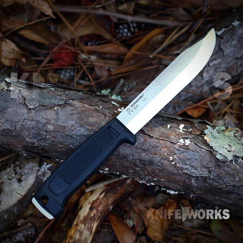 Morakniv Mörkret Elmax (S) 14702 full-tang survival knife, Elmax high flat blade, black handle, with black sheath