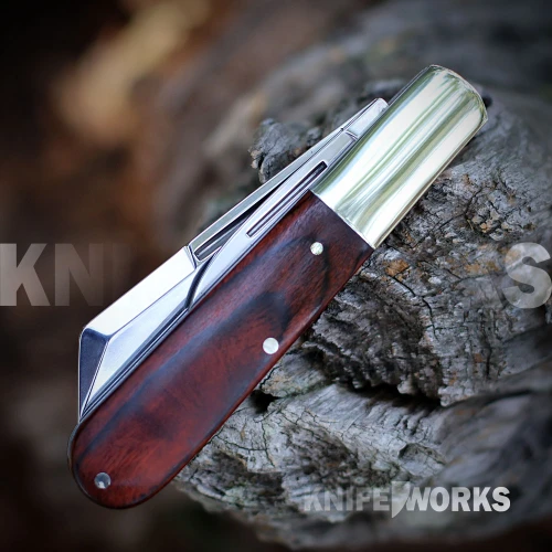 Bear & Son Large Sheepfoot 2-Blade Barlow - 4" Closed, 440 Stainless Satin Blades, Rosewood Handle - BC2280R