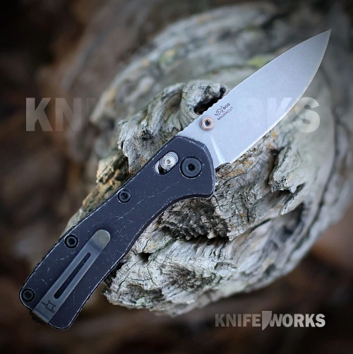 Buck Mini Range Trail Worn Elite 0790BKS2 with stonewashed CPM MagnaCut blade and tumbled black aluminum handle