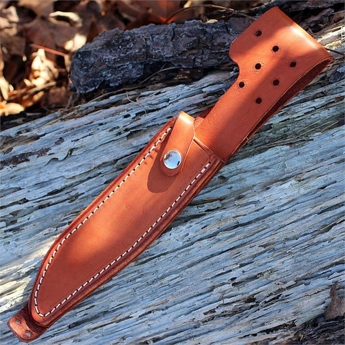 Blackjack Classic Blade Model 17 Black Micarta Handle, Leather Sheath