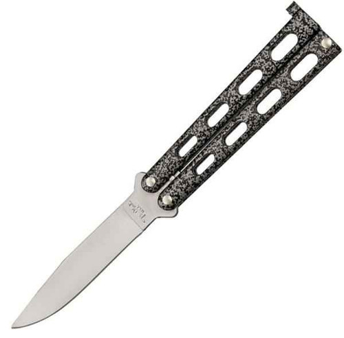 Benchmark Balisong Knife - Silver / Black (3.38" Satin)