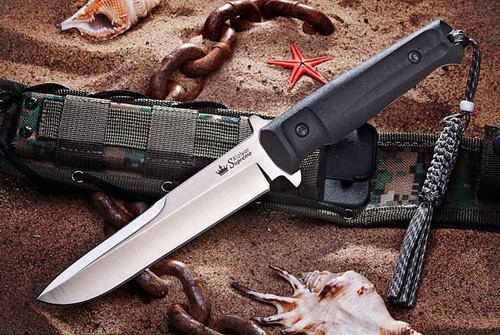 Kizlyar Supreme Trident, D2 Satin Fixed Blade, Kraton Handle