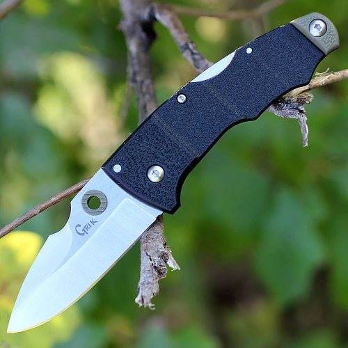 Cold Steel 28E Grik, 3" AUS 8A Plain Blade, Black/OD Green G-10 Handle