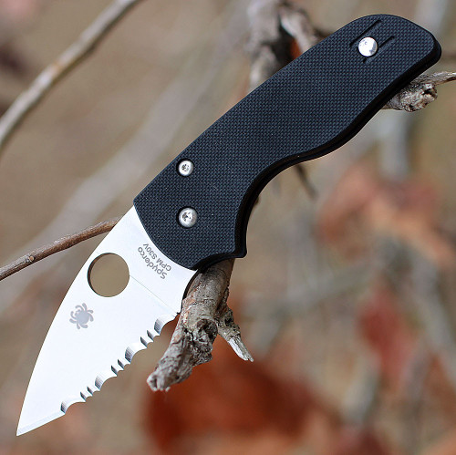 Spyderco C230GS Lil' Native, 2.5" CPM S30V Serrated Blade, Black G-10 Handle