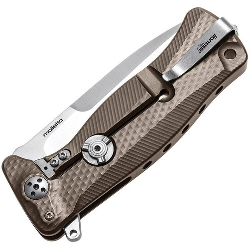 Lion Steel SR11 Titanium Framelock, 3.7" Sleipner Plain Blade, Bronze Titanium Handle