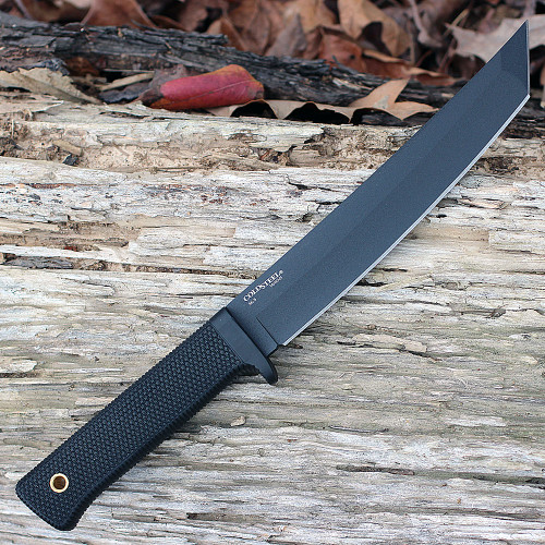 Cold Steel Recon Tanto (CS49LRT) 7" SK-5 Black Tanto Plain Blade, Black Kray-Ex, Black Secure-Ex Sheath