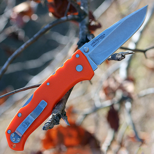 Cold Steel 54NVRY Steve Austin Working Man, 3.5" 4116 Plain Blade, Blaze Orange GFN Handle