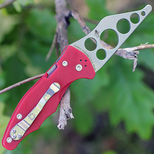 Spyderco Yojimbo 2 Trainer C85TR2, 3.125" CTS-BD1 Stonewash, Red G-10 Handle