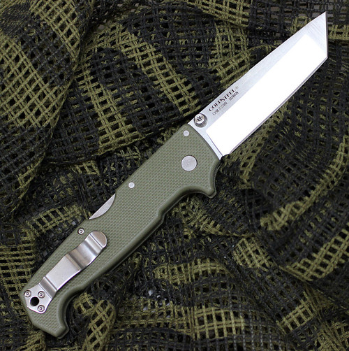 Cold Steel 62LA SR1 Tanto, 4" CPM-S35VN Plain Blade, OD Green G-10 Handle