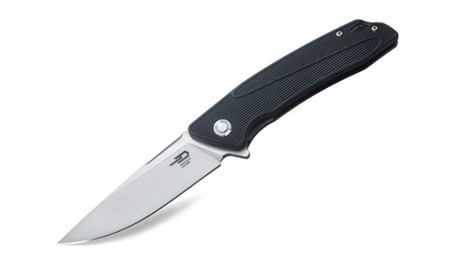 Bestech BTKG09A2 Spike, 3.50" Sandvick 12C27 Stonewash Plain Blade, Black GRN Handle