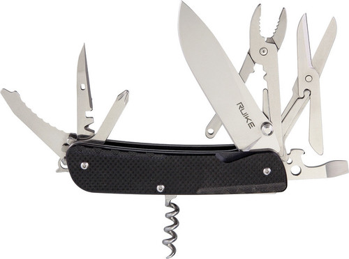 Ruike LD41-B Trekker, 3.35" 12C27 Plain Blade, Black G-10 Handle