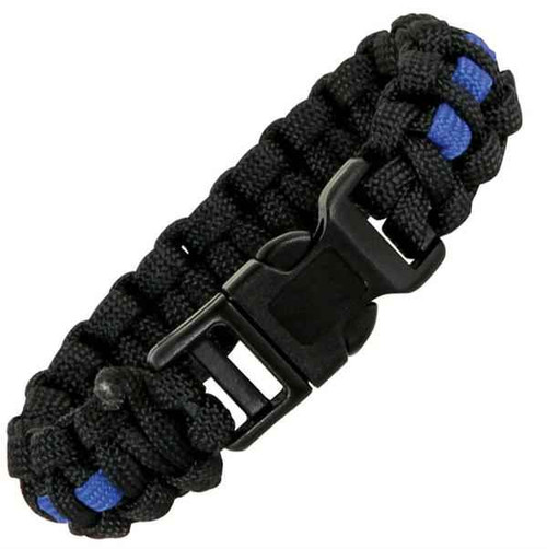 Slim Police Thin Blue Line Stitched Fishtail Paracord Bracelet. – Surf City  Paracord, Inc.