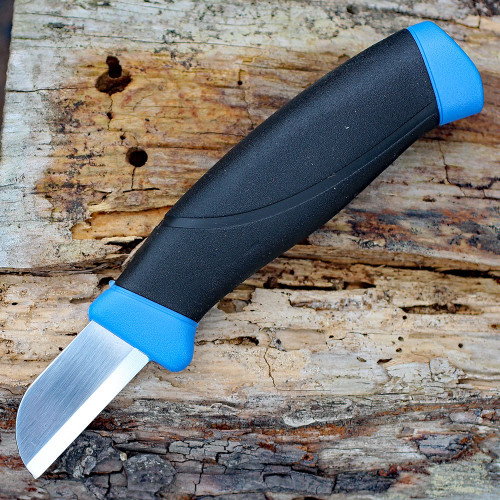 Morakniv 14099 Utility/Service Knife, 1.75" Stainless Plain Blade, Black/Blue Polypropylene Handle