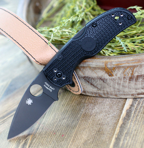 Spyderco Native 5 Lightweight black blade C41PBBK5 open