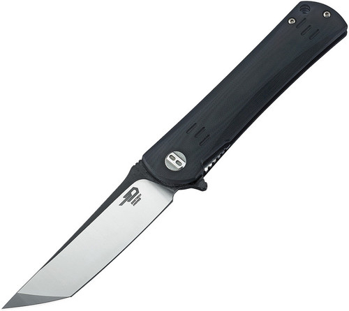 Bestech G06A2 Kendo, 3.75" D2 Plain Blade, Black G-10 Handle