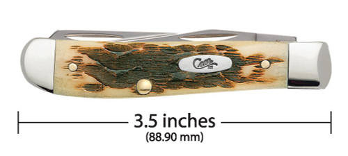 Case 00013 Mini Trapper, Peach Seed Jig Amber Bone Handle (6207 SS)