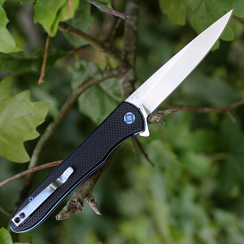 Artisan ATZ1707PBK Shark, 3.94" D2 Steel Plain Blade, Black G-10 Handle