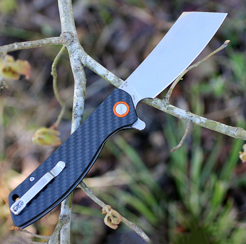 Artisan Tomahawk ATZ1815PCF, 3.75" D2 Plain Blade, Carbon Fiber Handle