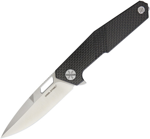 Real Steel 9441 Havran, 3.62" S35VN Plain Blade, Carbon Fiber Handle