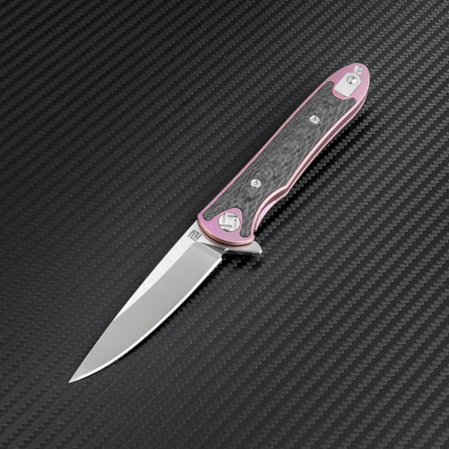 Artisan ATZ1707GSRE Small Shark, 3.15" S35VN Plain Blade, Purple Titanium TC4 Handle