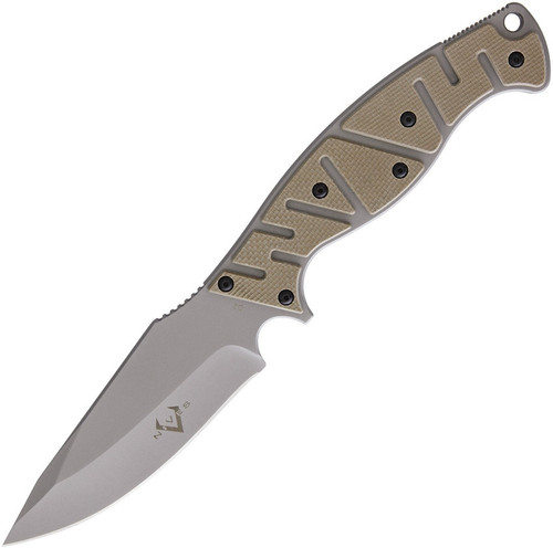 V Nives 30015 Altered Beast, 4.5" D2 Plain Blade, Coyote Snow G-10 Handle, Black Kydex Sheath