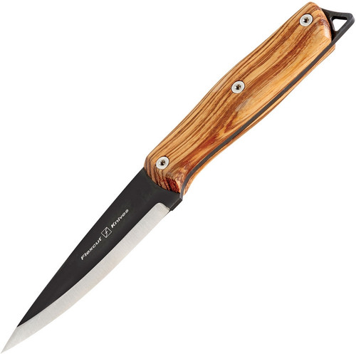 Flexcut Hawthorne Explorer, 3 7/8" 1095 Steel Blade, Zebra Wood Handle